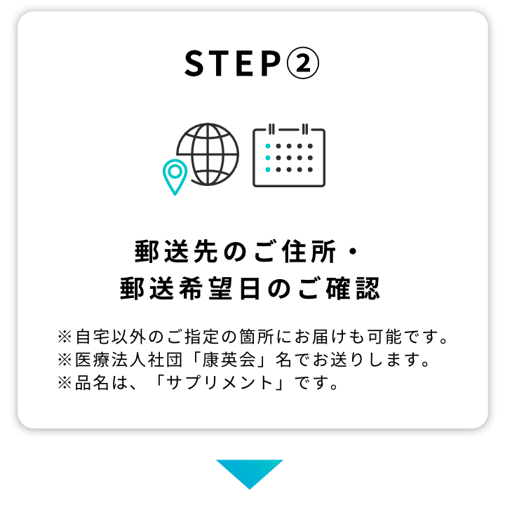 STEP② 郵送先のご住所・郵送希望日のご確認
