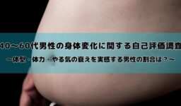 40〜60代男性の身体変化に関する自己評価調査を実施｜歳を重ねると体型・体力・やる気は衰えていく？