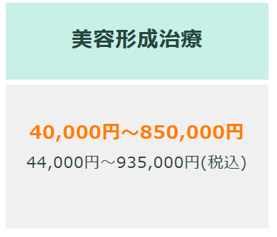 東京ノーストクリニックの料金