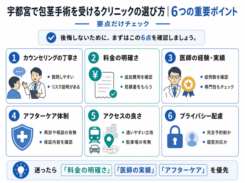 宇都宮で包茎手術を受けるクリニックの選び方
