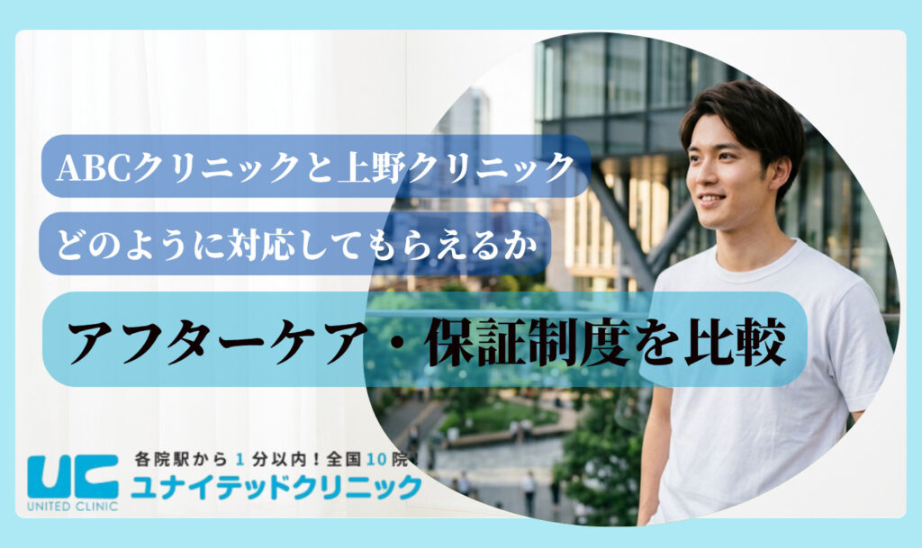 ABCクリニックと上野クリニック保証制度比較