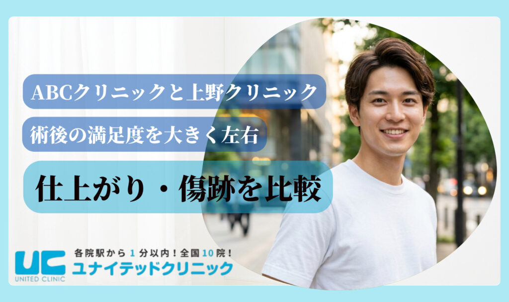ABCクリニックと上野クリニック仕上がり比較