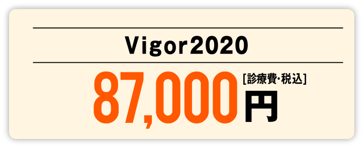 ビガー（vigor）2020本体価格　87,000円（診療費・税込）